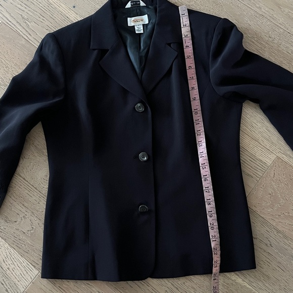 Vintage Talbots Pure Silk Black Blazer Floral Mesh Cuffs Women’s Size 4 - Picture 6 of 8
